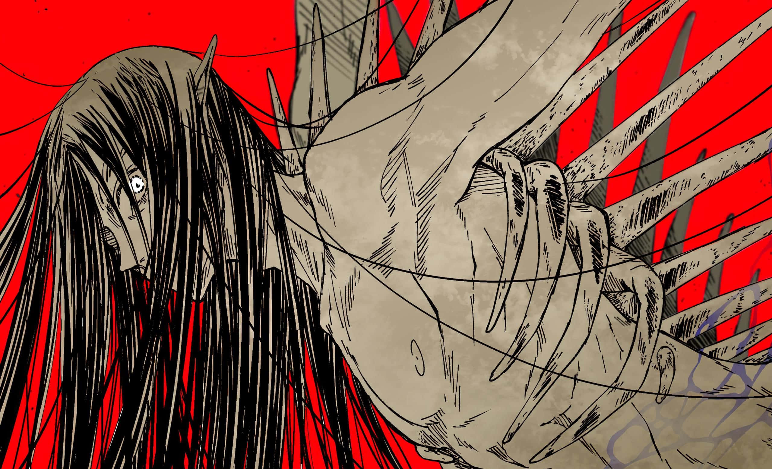 Founding Titan, anime character, long black hair, 2K Desktop Wallpaper