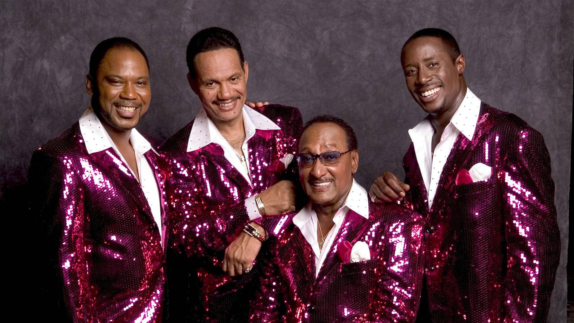 Four Tops, magenta sequined jackets, dark textured backdrop, Full HD Desktop Wallpaper