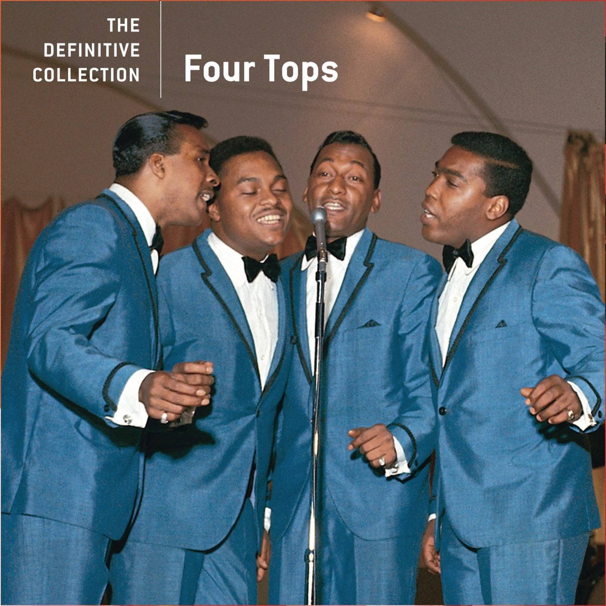 Four Tops, blue suits, microphone, SD Desktop Wallpaper