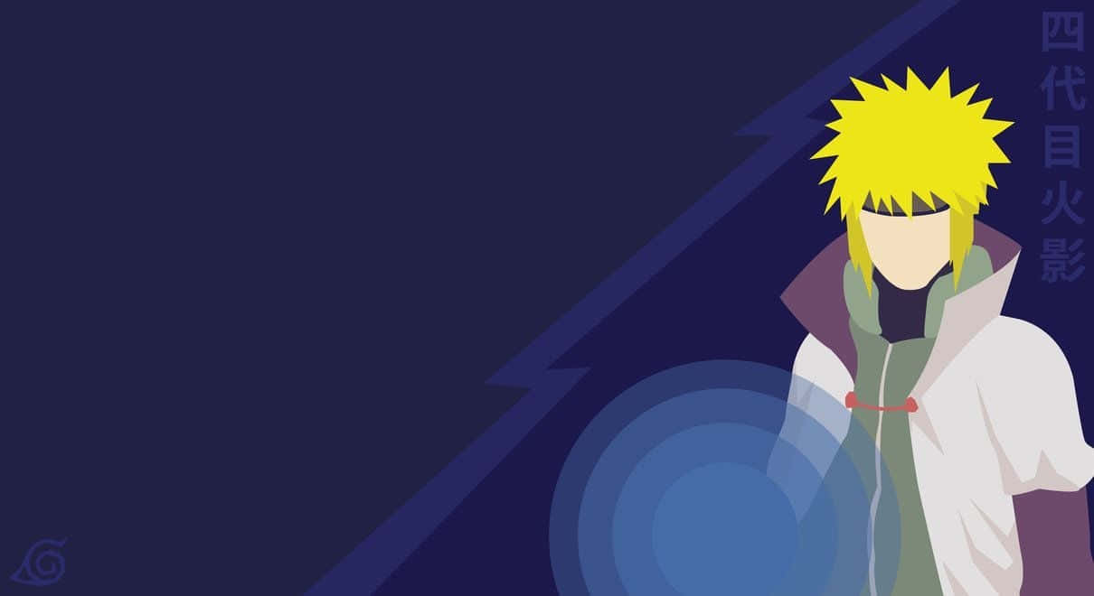Fourth Hokage, spiky yellow hair, white cloak, SD Desktop Wallpaper