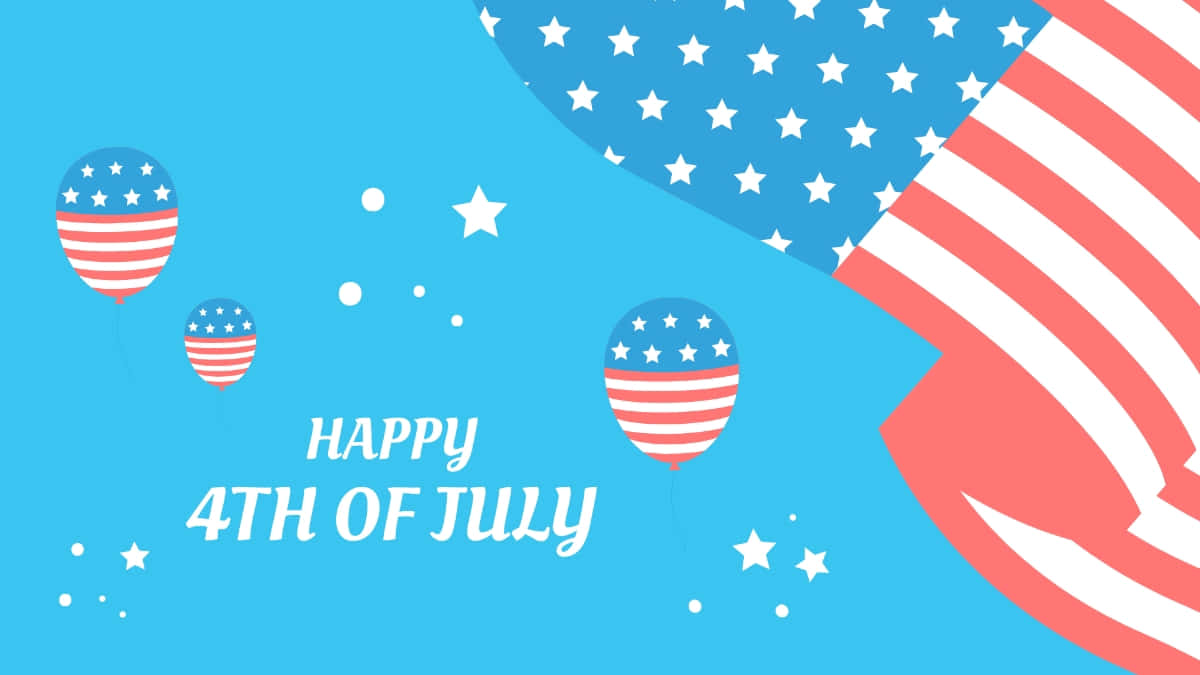 Fourth of July, patriotic balloons, flag motifs, SD Desktop Wallpaper