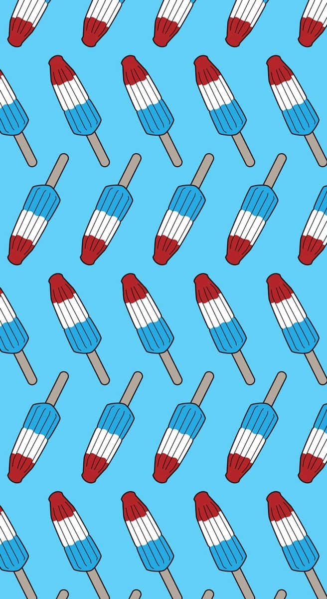 Fourth Of July, popsicle pattern, red white and blue striped, SD Phone Wallpaper