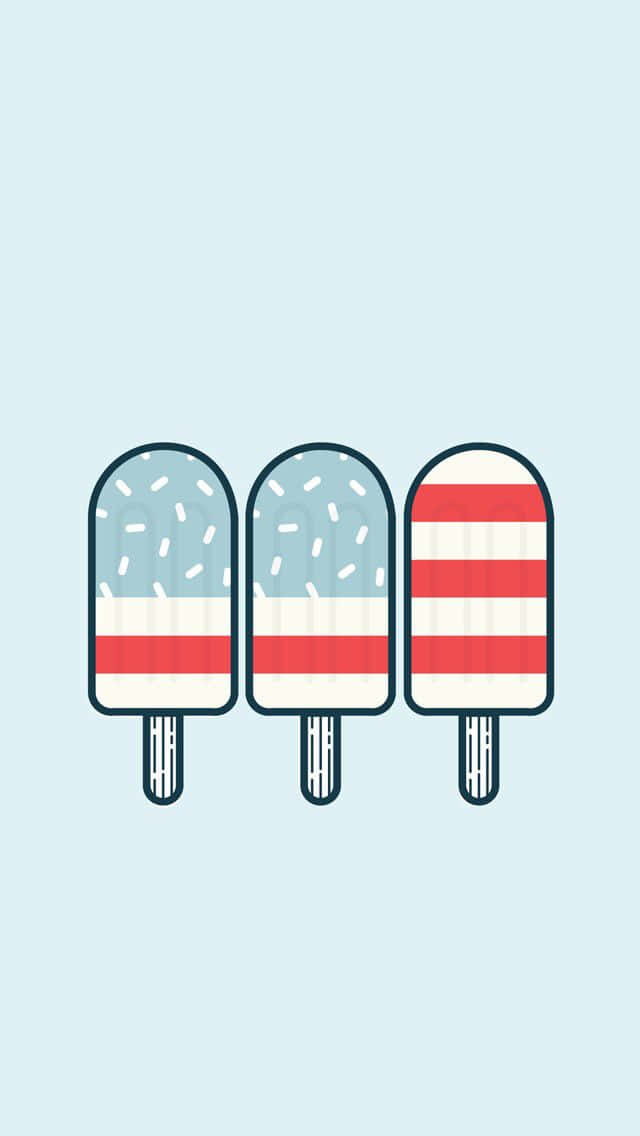 patriotic popsicles, red white and blue stripes, sprinkles, SD Phone Wallpaper