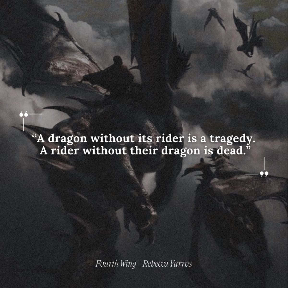 Fourth Wing, dragon rider bond quote, massive dragon, SD Desktop Wallpaper