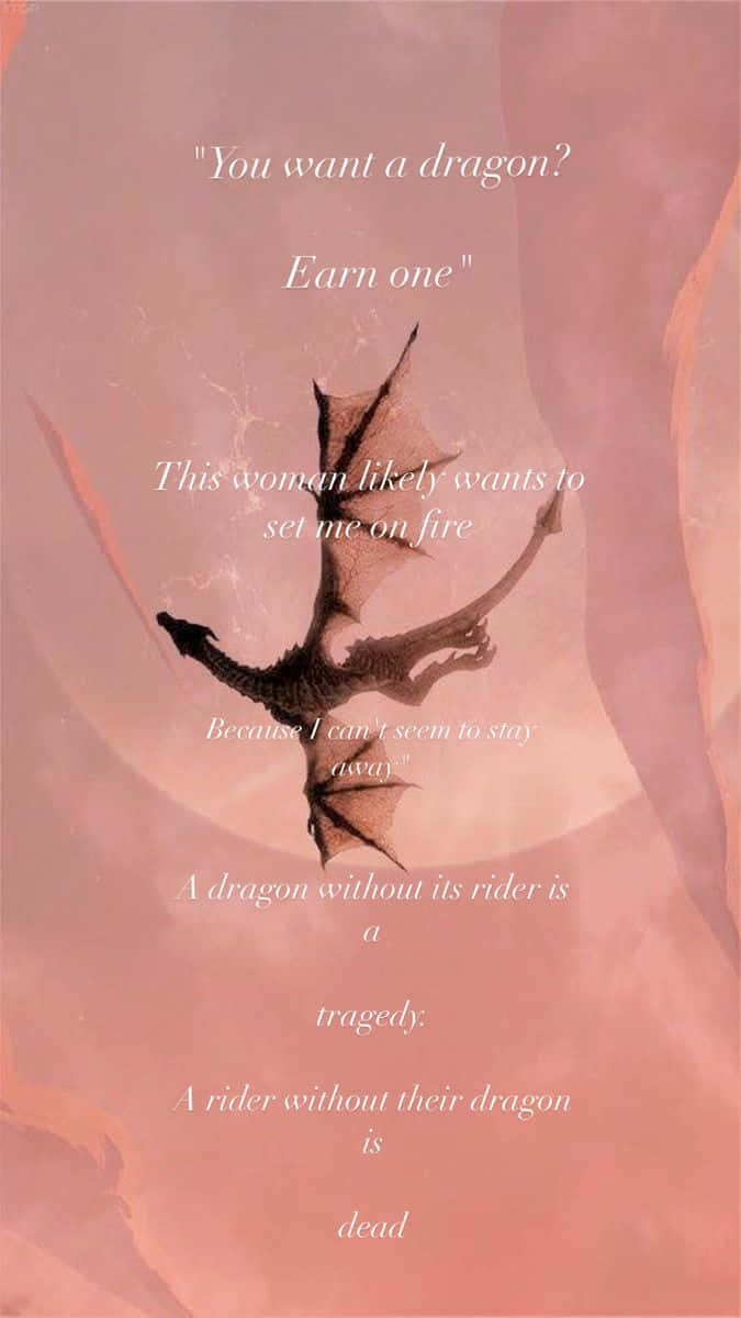dragonand rider bond quote, dark dragon, soft pink textured background, SD Phone Wallpaper