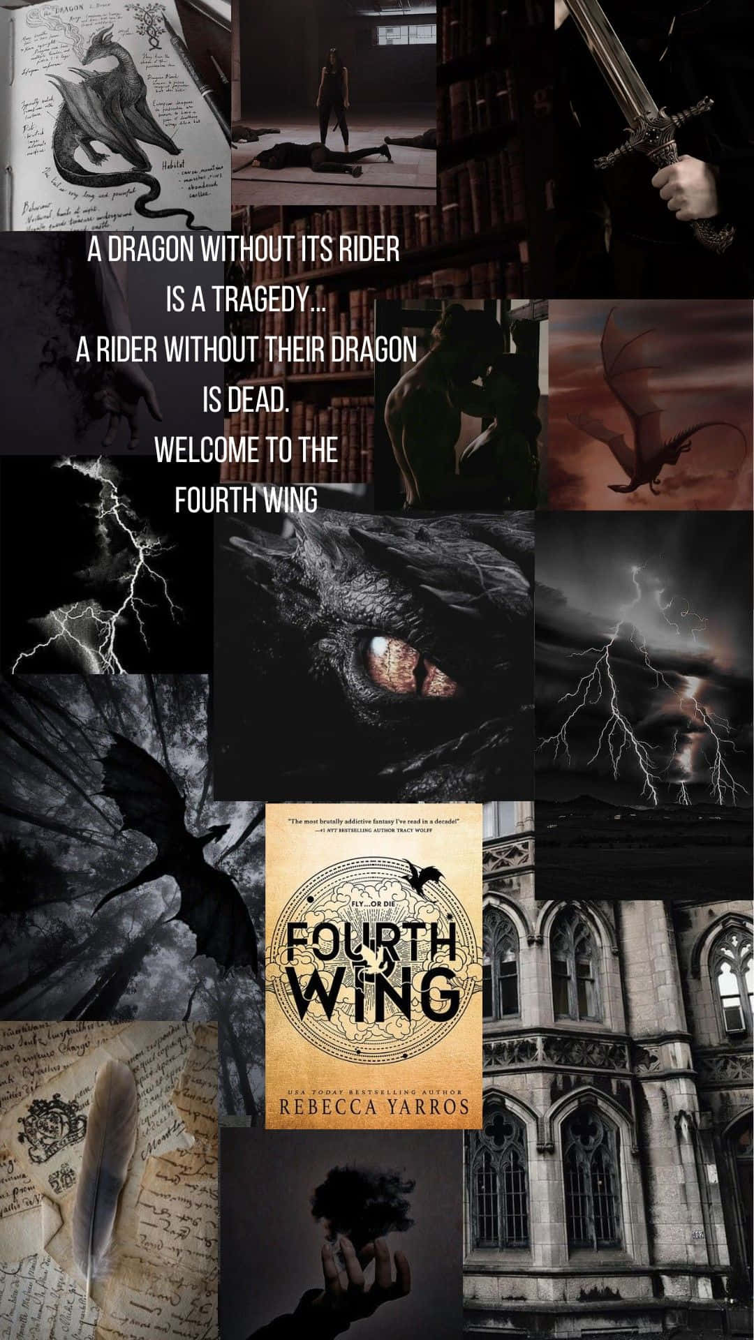 Fourth Wing, dragon rider, book cover, Full HD Phone Wallpaper