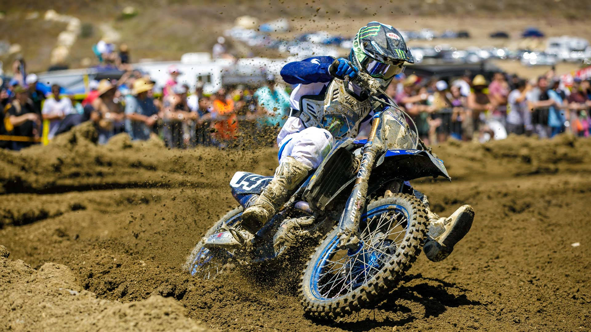 dirt bike, muddy track, motocross rider, Full HD Desktop Wallpaper