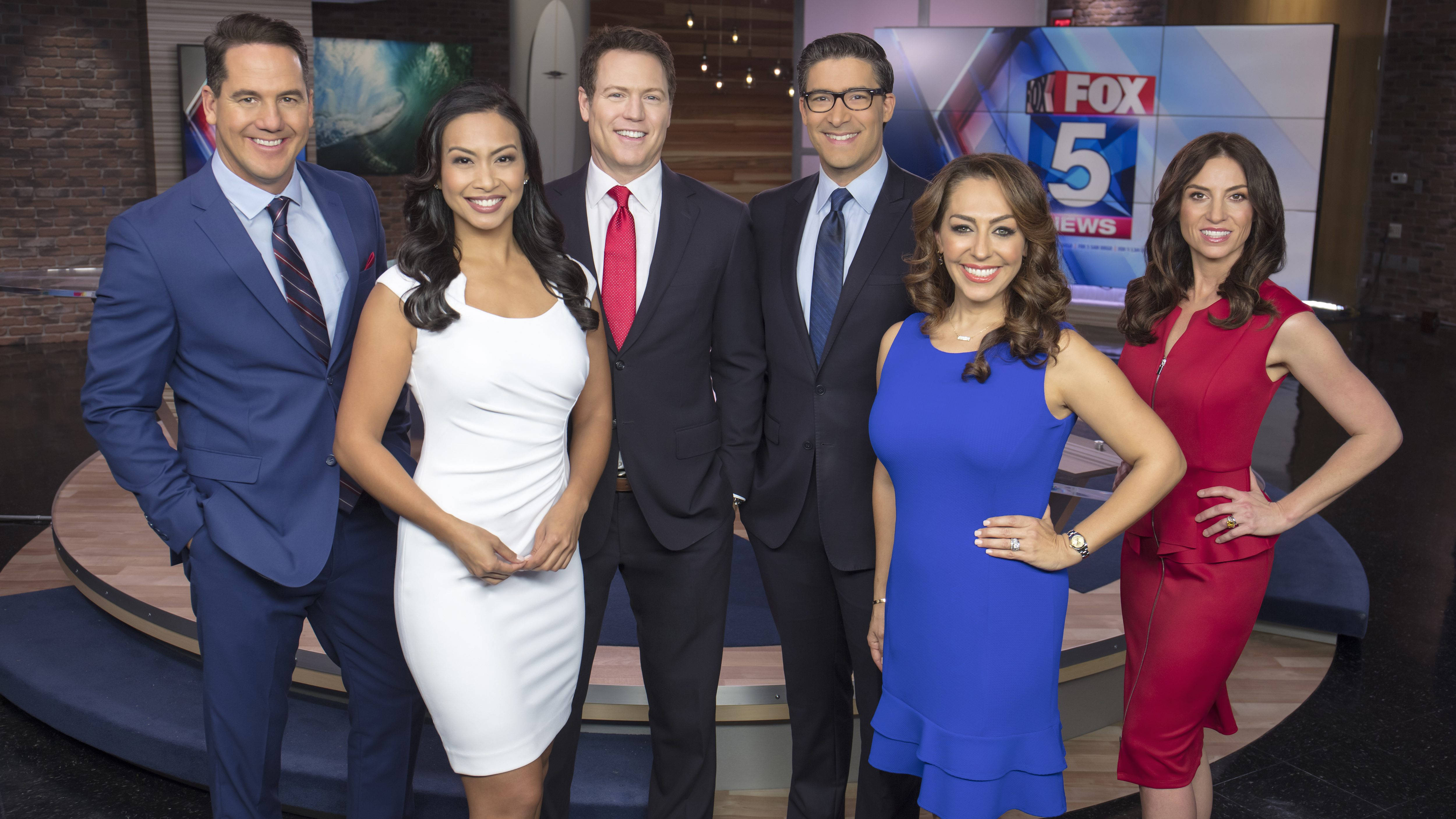 Fox News Team, FOX 5 News, modern TV studio set, 4K Desktop Wallpaper