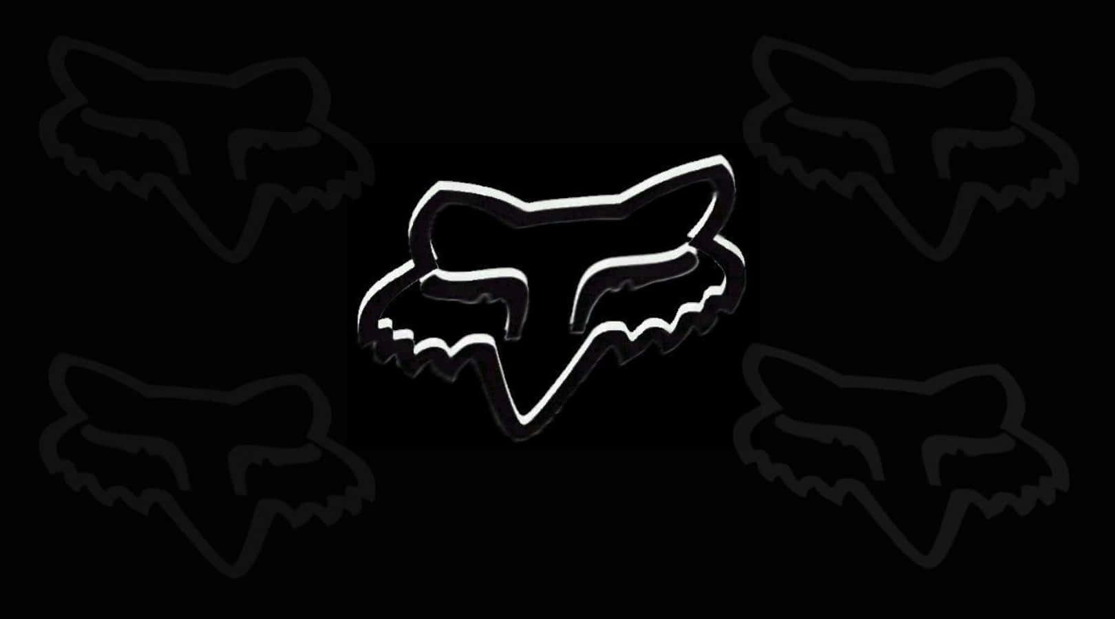 Fox Racing, glowing white Fox logo, black background, HD Desktop Wallpaper