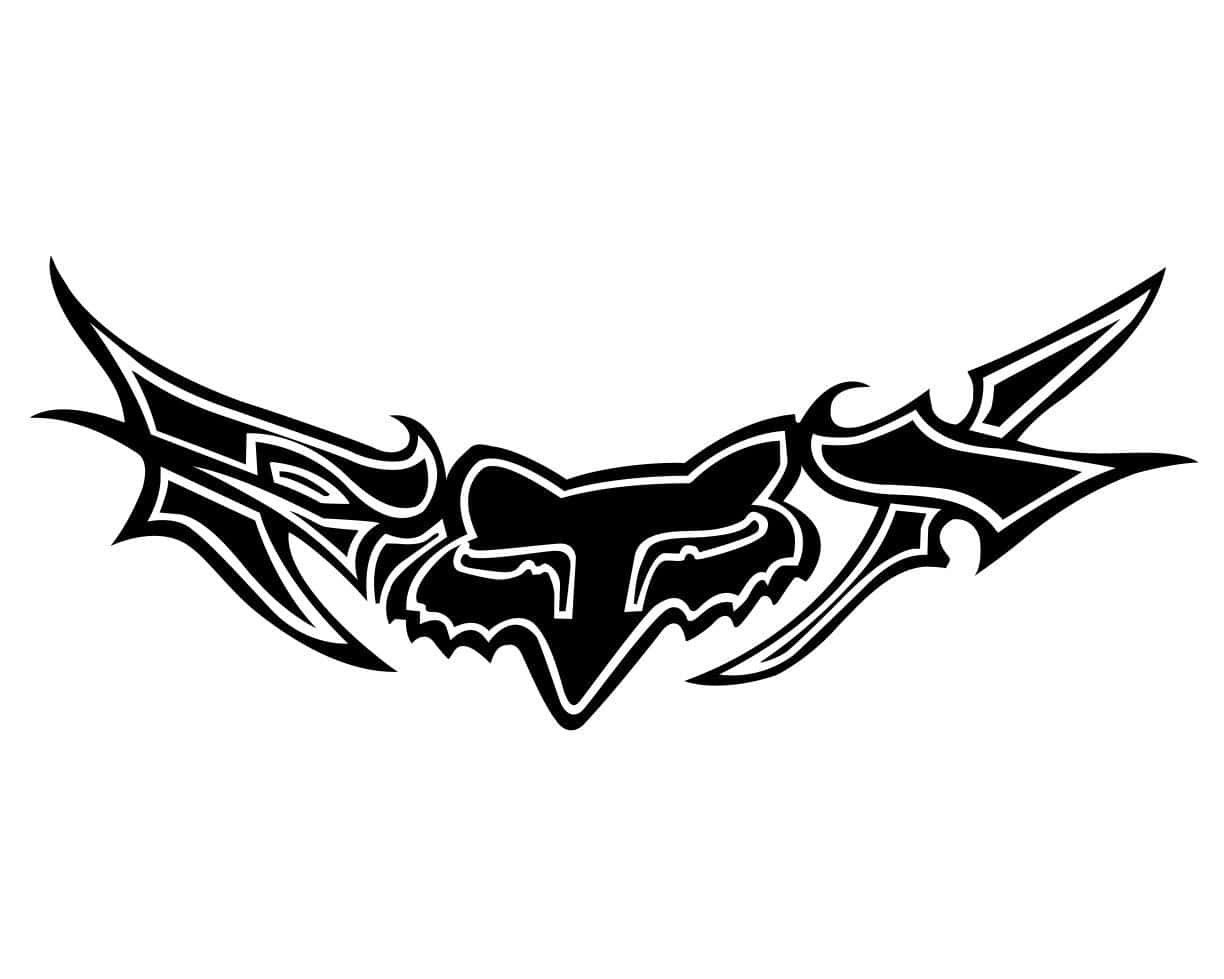 Fox Racing, tribal-style fox head, sharp angular wings, SD Desktop Wallpaper