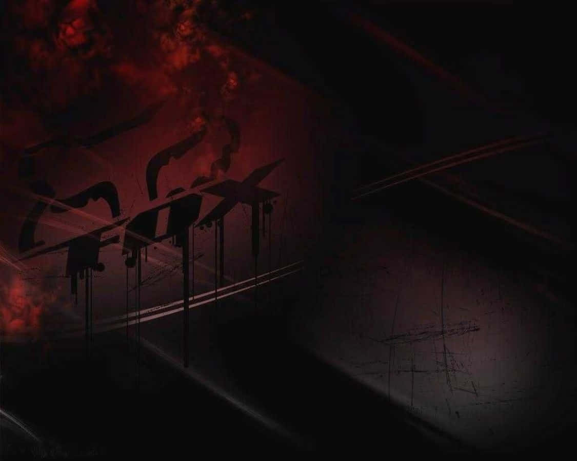 Fox Racing, dripping black graffiti, fiery red smoke, SD Desktop Wallpaper