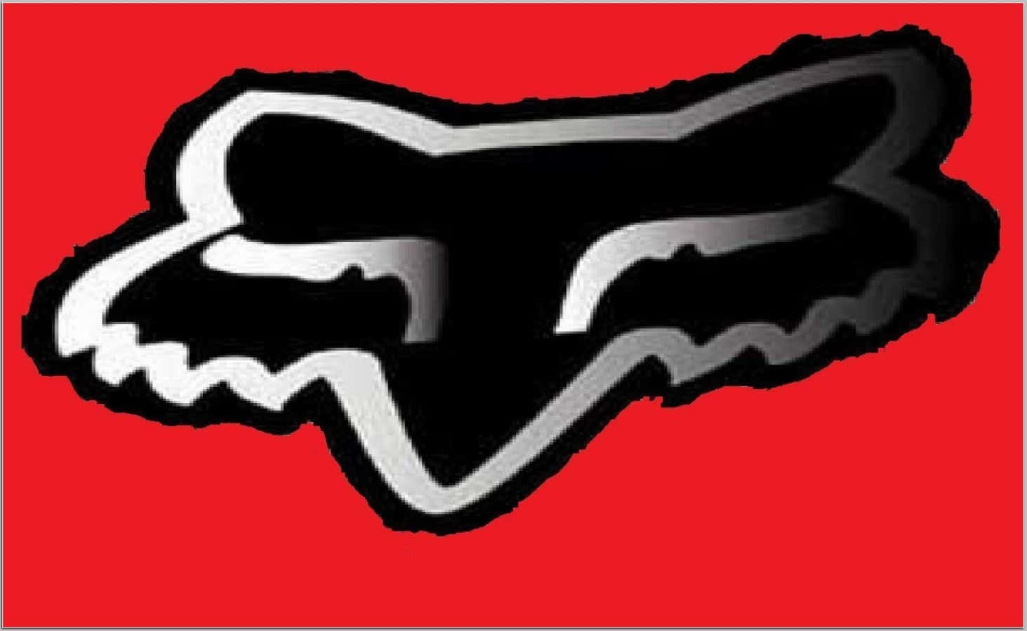 Fox Racing, black and white fox head logo, gray gradient outline, HD Desktop Wallpaper