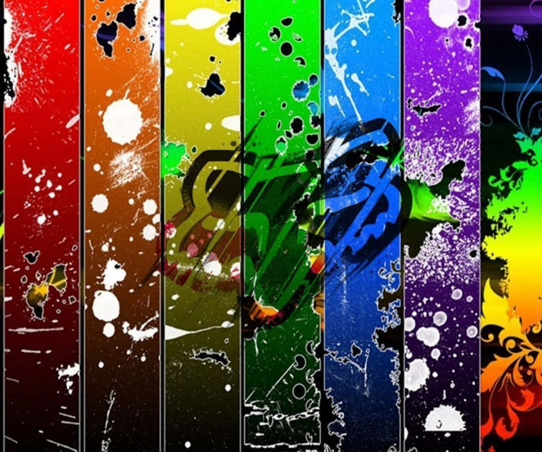 Fox Racing, rainbow colors, white paint, SD Desktop Wallpaper
