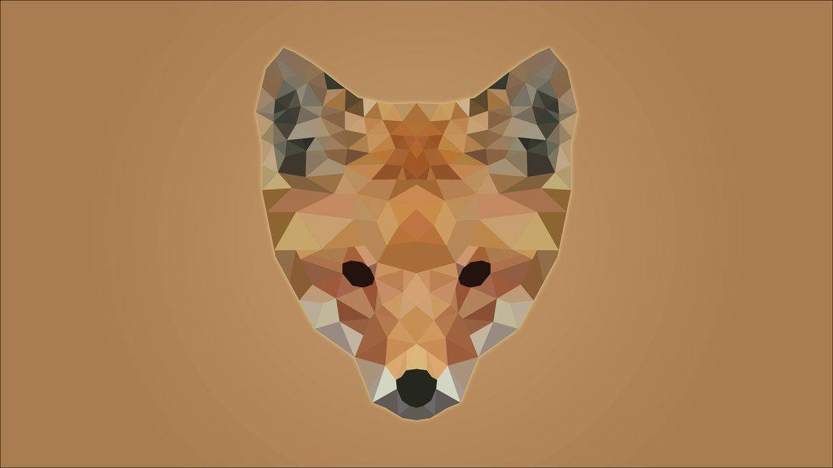 polysphere fox, geometric polygons, earthy tones, SD Desktop Wallpaper