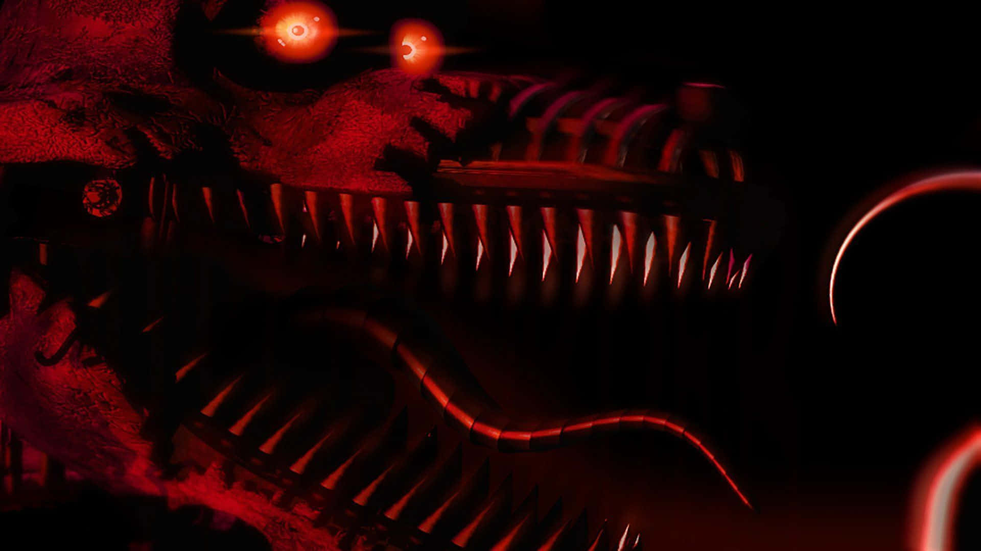 Foxy The Pirate, red-lit, glowing eyes, Full HD Desktop Wallpaper