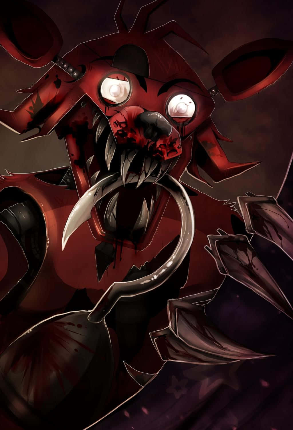 Foxy The Pirate, red animatronic, glowing eyes, HD Phone Wallpaper