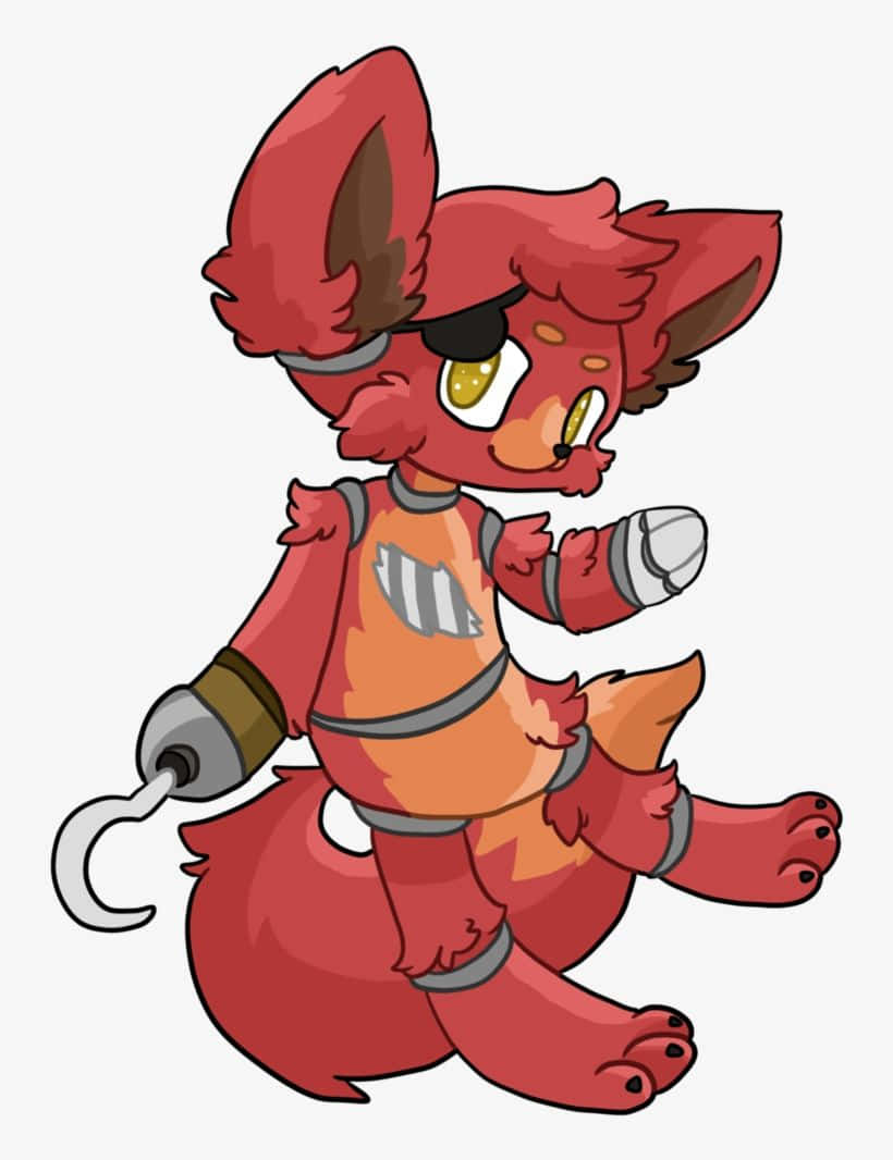 Foxy, red chibi fox, one eye patch, SD Phone Wallpaper