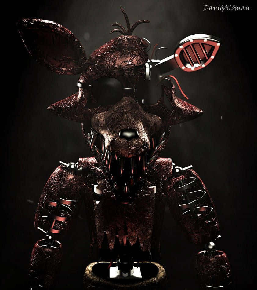 Foxy, dark red, glowing eyes, SD Phone Wallpaper