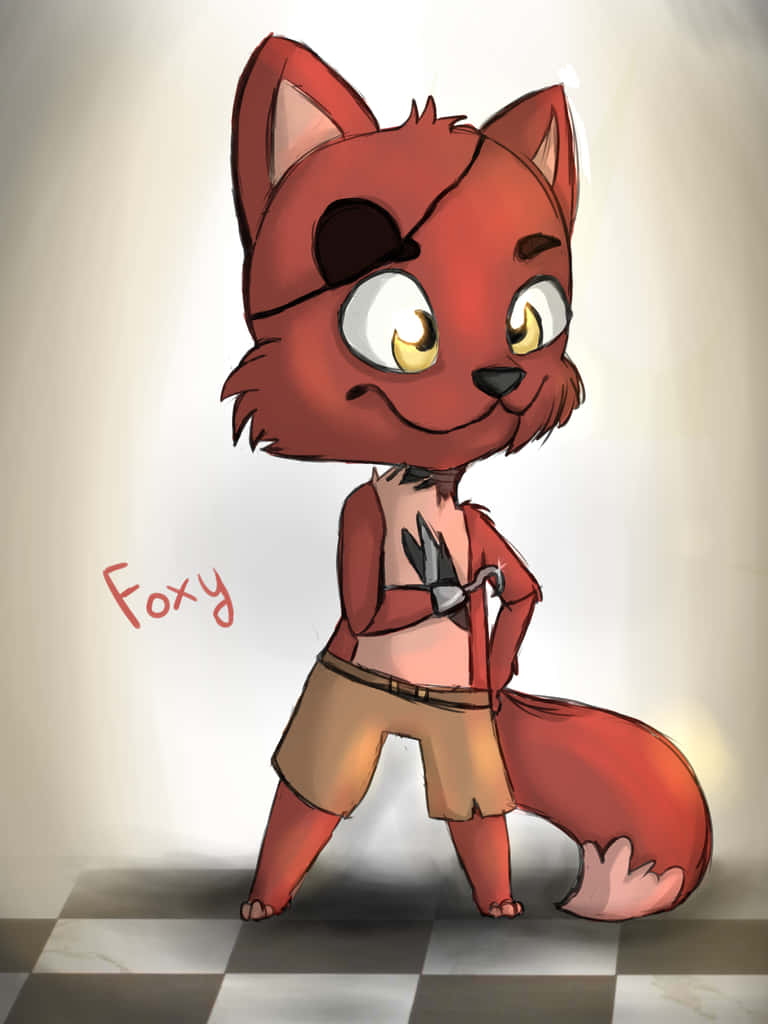 cute foxy, red fox, pirate eye patch, SD Phone Wallpaper