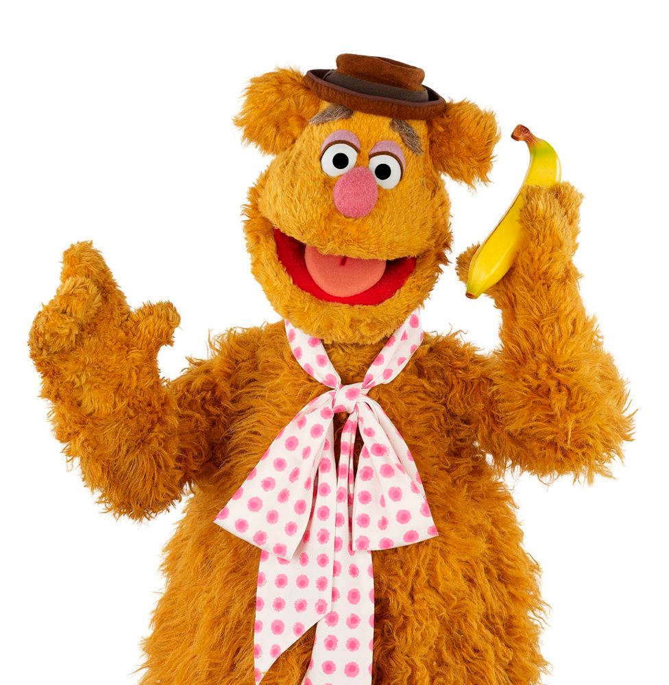 Fozzie Bear, brown hat, pink polka-dot bowtie, SD Phone Wallpaper