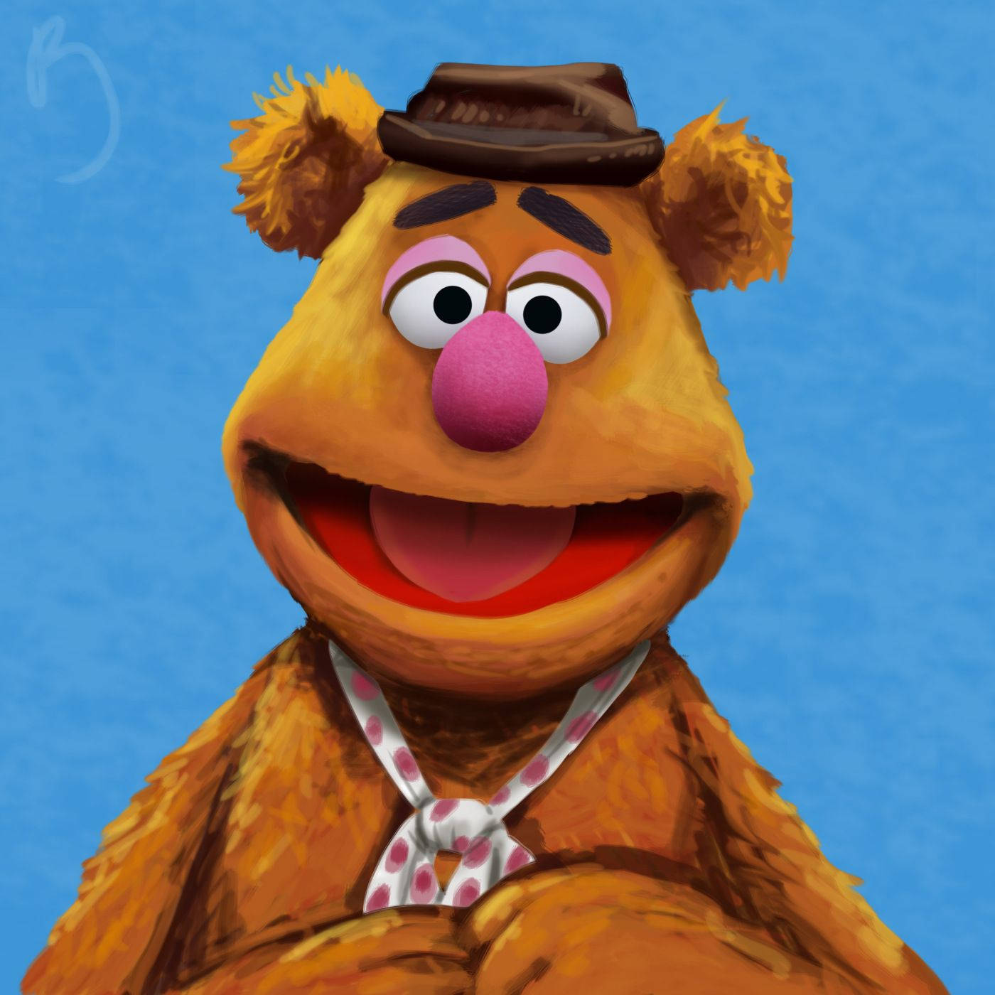 Fozzie Bear, brown hat, polka-dot tie, HD Desktop Wallpaper