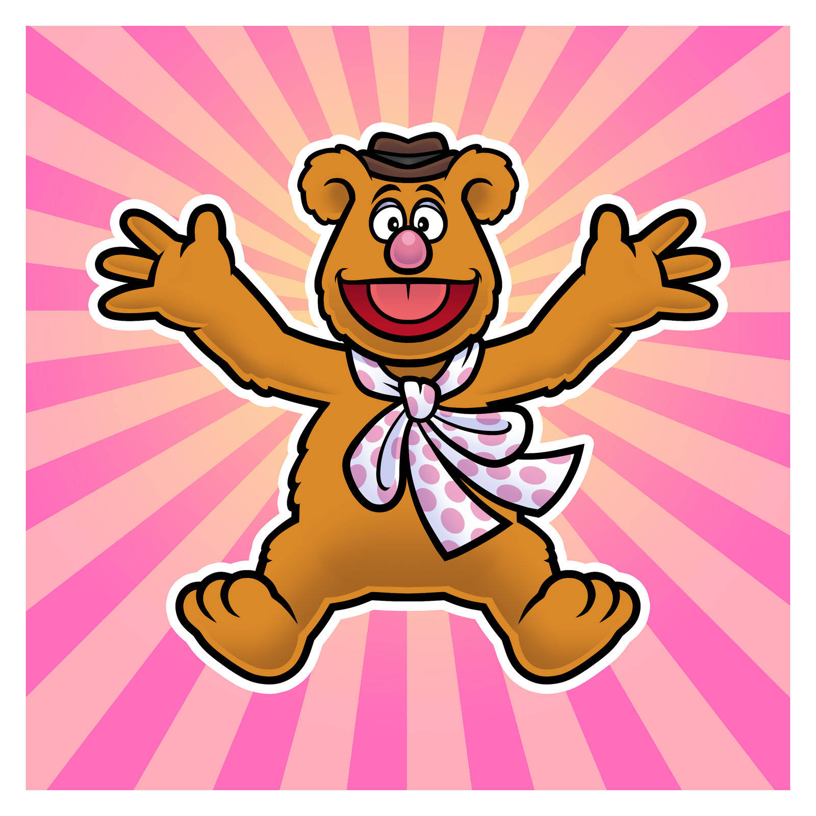 Fozzie Bear, purple scarf, hat, HD Desktop Wallpaper