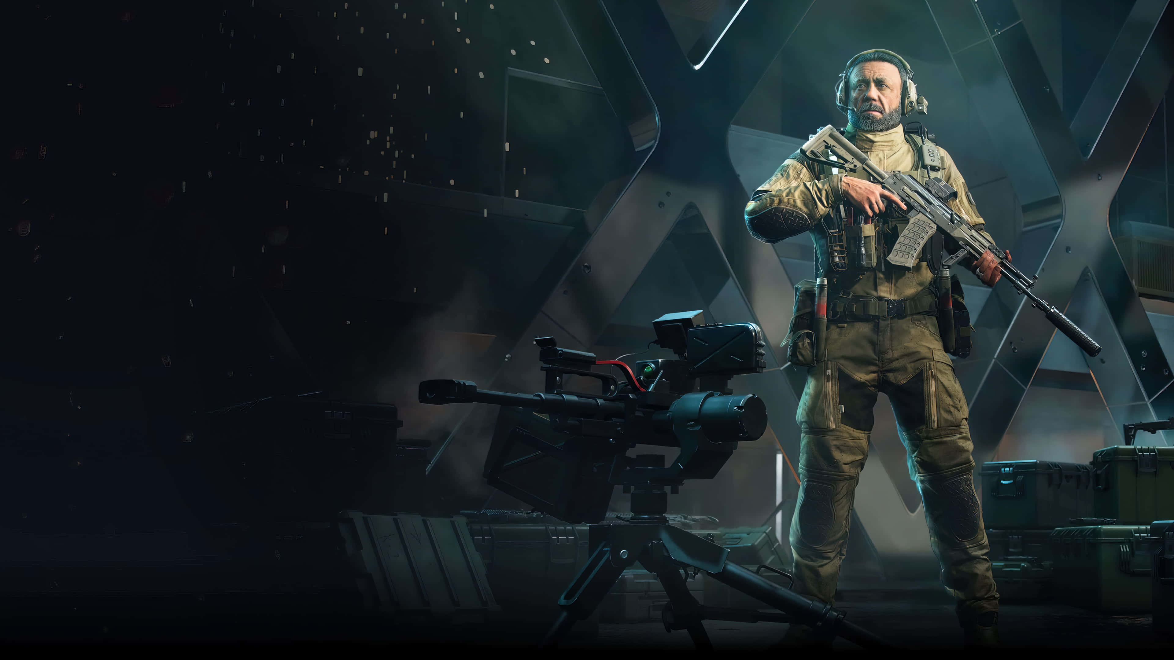 FPS, tactical gear, rifle, 4K Desktop Wallpaper