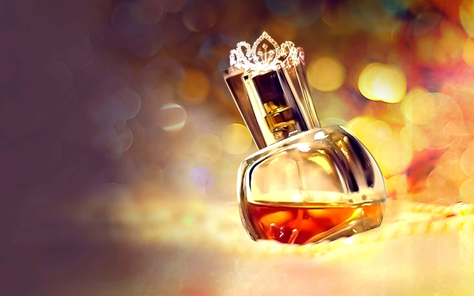 Fragrance, crystal crown, golden surface, Full HD Desktop Wallpaper