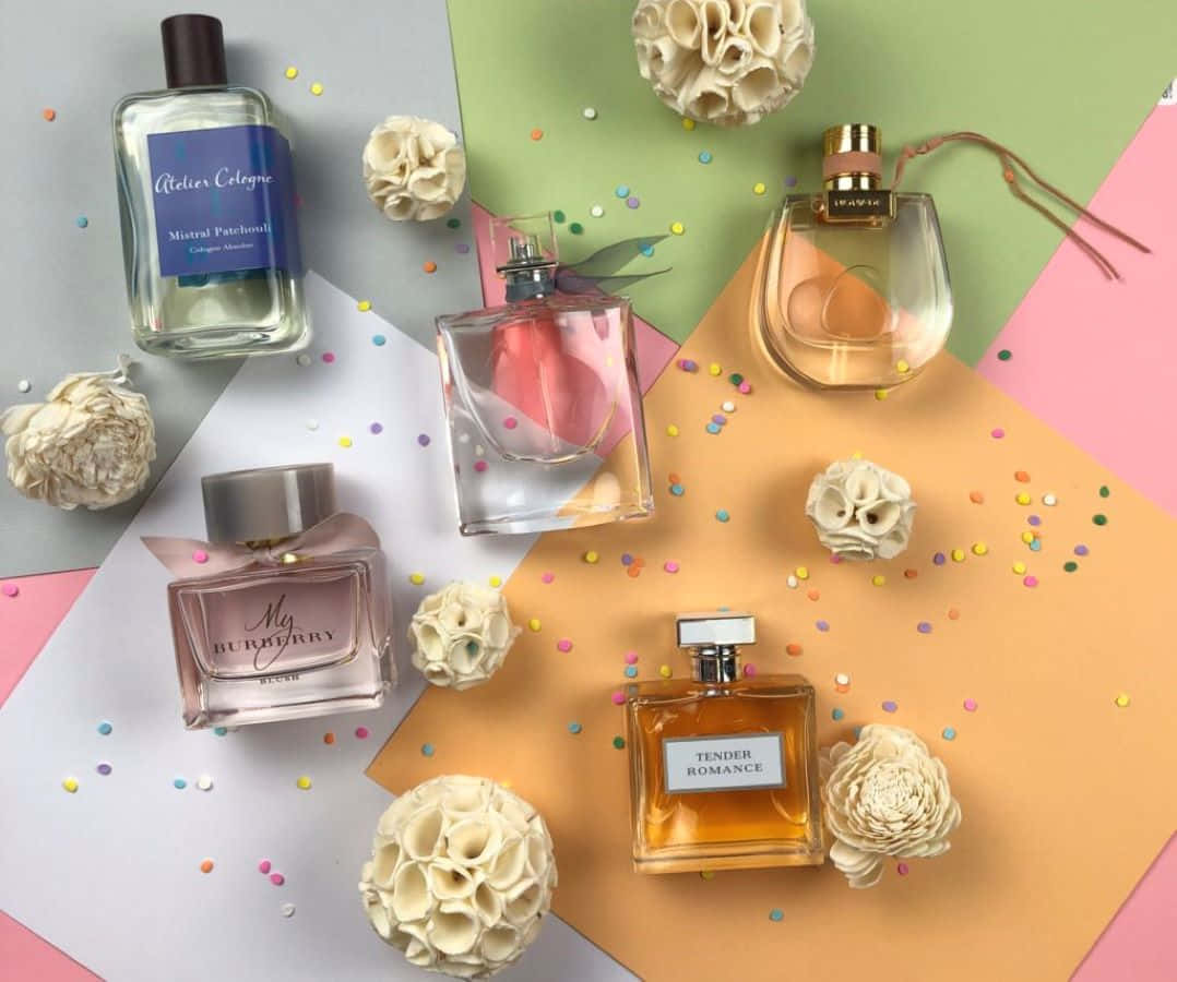 spring perfume, 1078 x 900, colorful geometric paper, SD Desktop Wallpaper