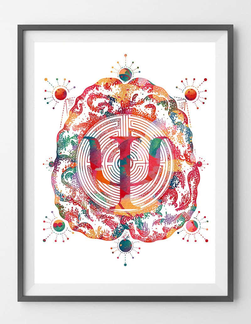 psychedelic psi symbol, swirling patterns, colorful orbs, SD Phone Wallpaper