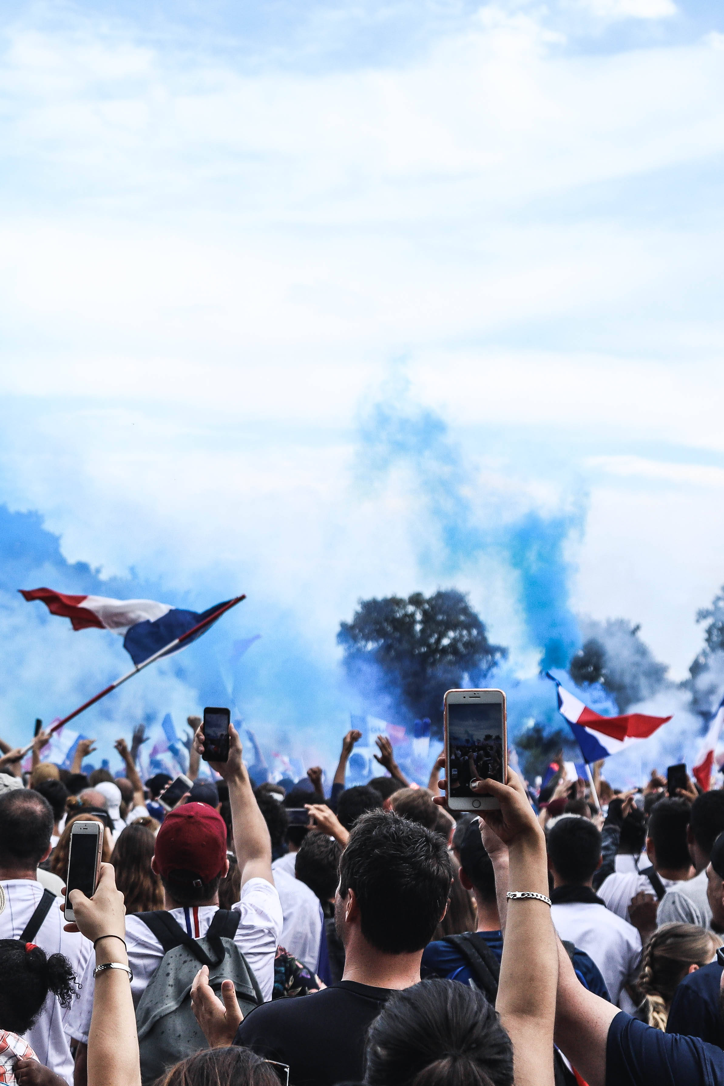 France flag, patriots, outdoor festival, 2K Phone Wallpaper