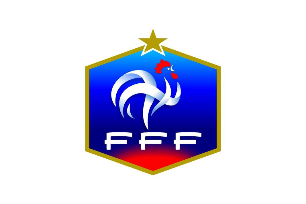 France National Football Team, blue red and gold hexagonal logo, white rooster, SD Desktop Wallpaper