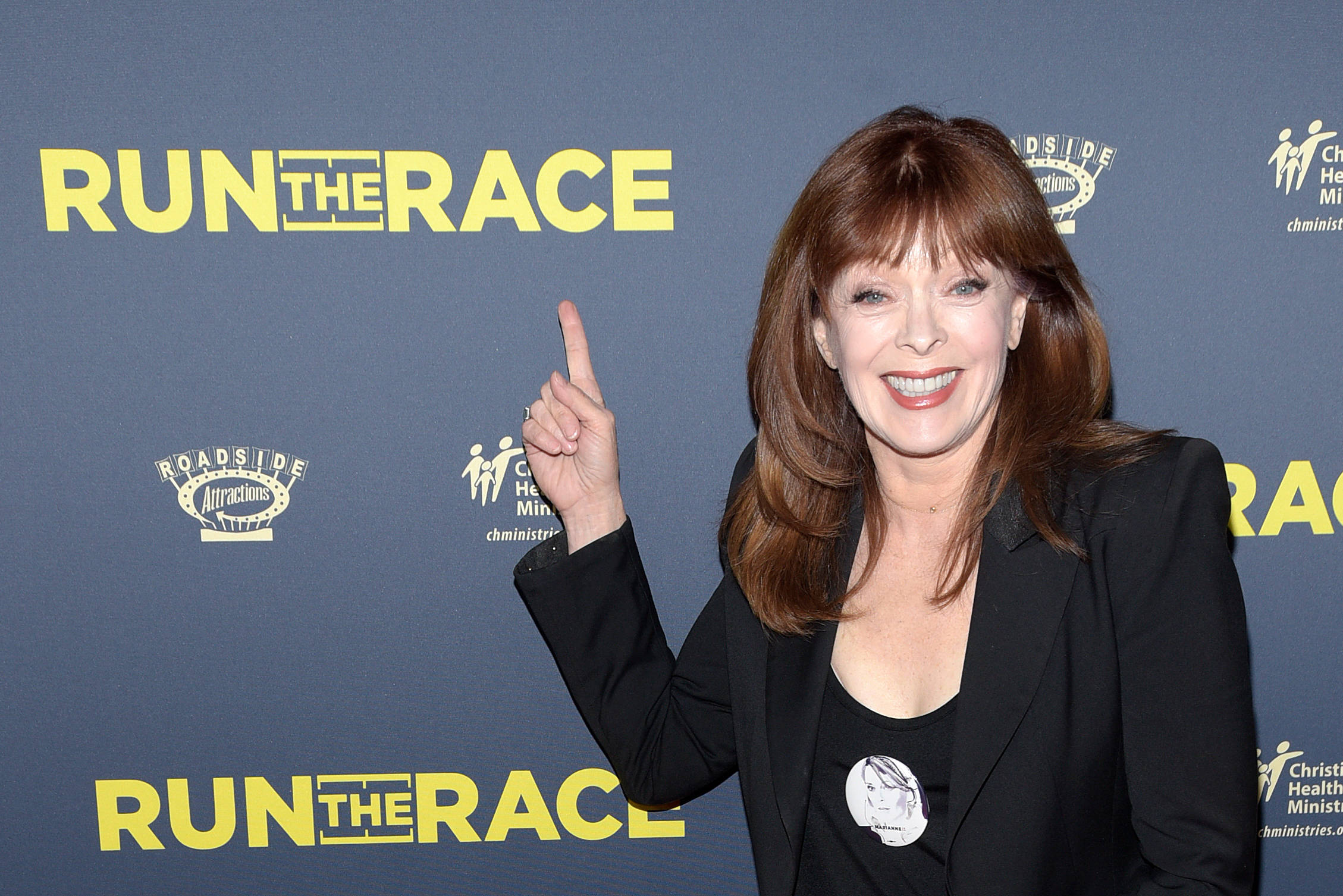Frances Fisher, red hair, black blazer, Full HD Desktop Wallpaper