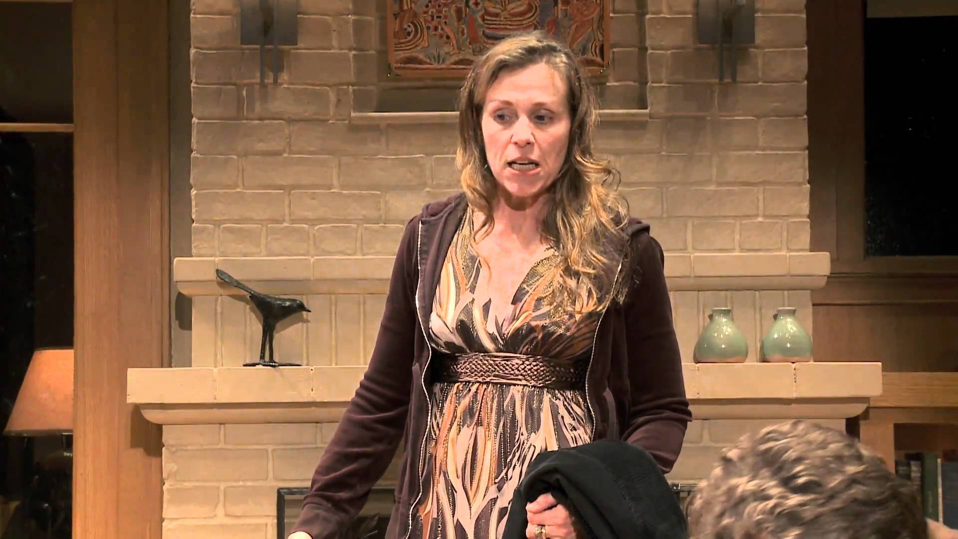 Frances McDormand, 2011 play Good People, patterned dress, Full HD Desktop Wallpaper