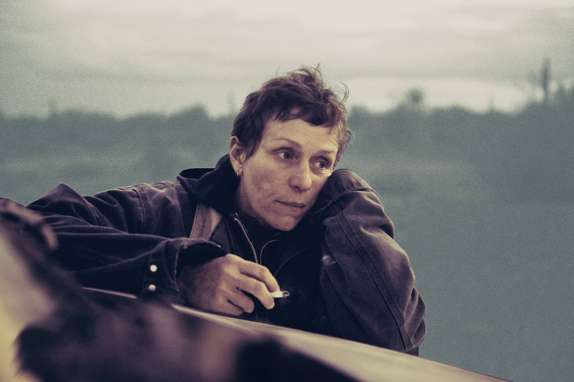 Frances McDormand, 2020 film Nomadland, dark jacket, Full HD Desktop Wallpaper