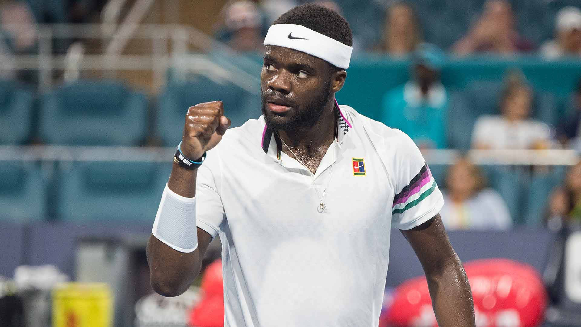 Frances Tiafoe, tennis player, fist pump, Full HD Desktop Wallpaper