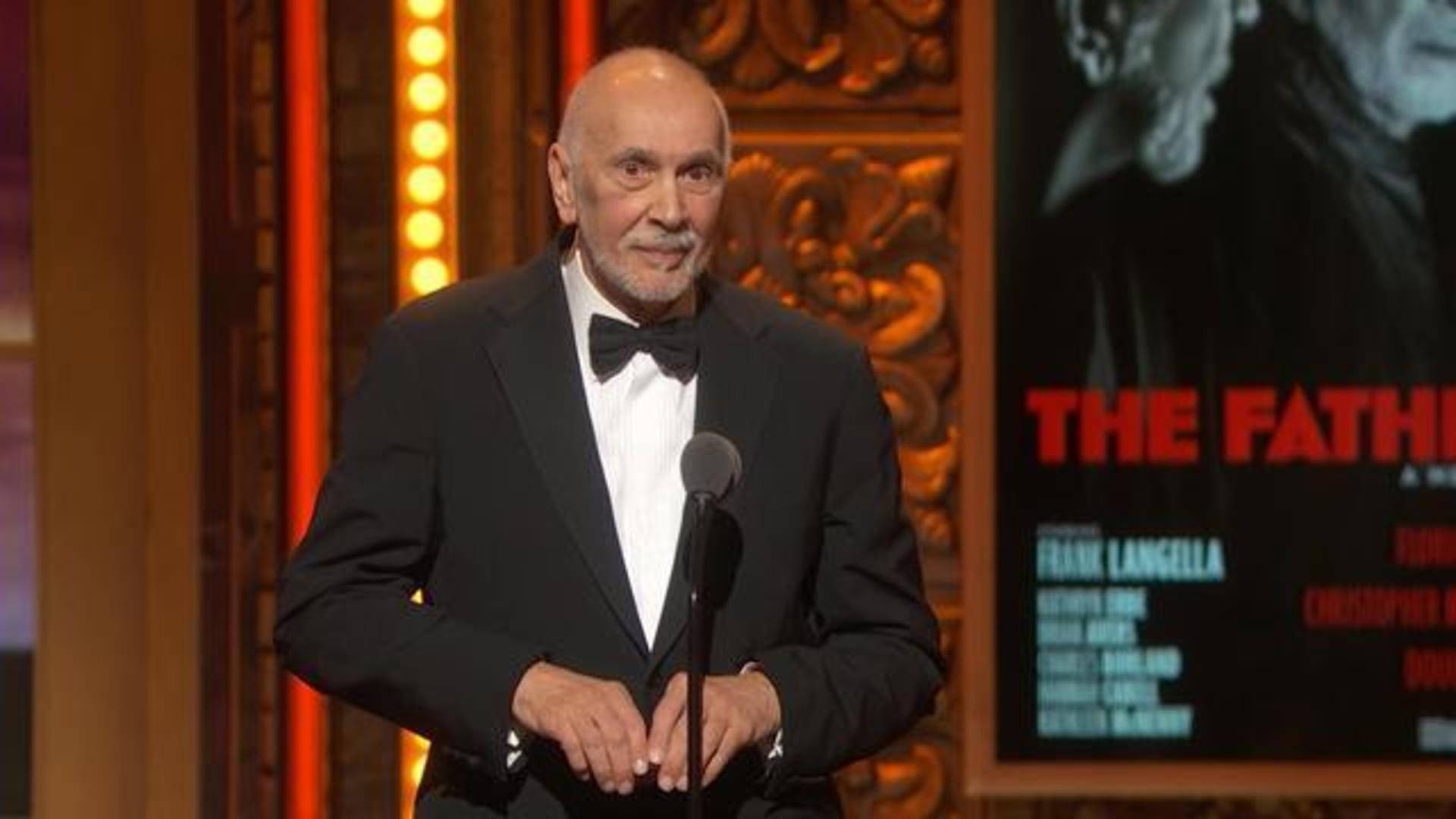Frank Langella, black tuxedo, microphone, Full HD Desktop Wallpaper