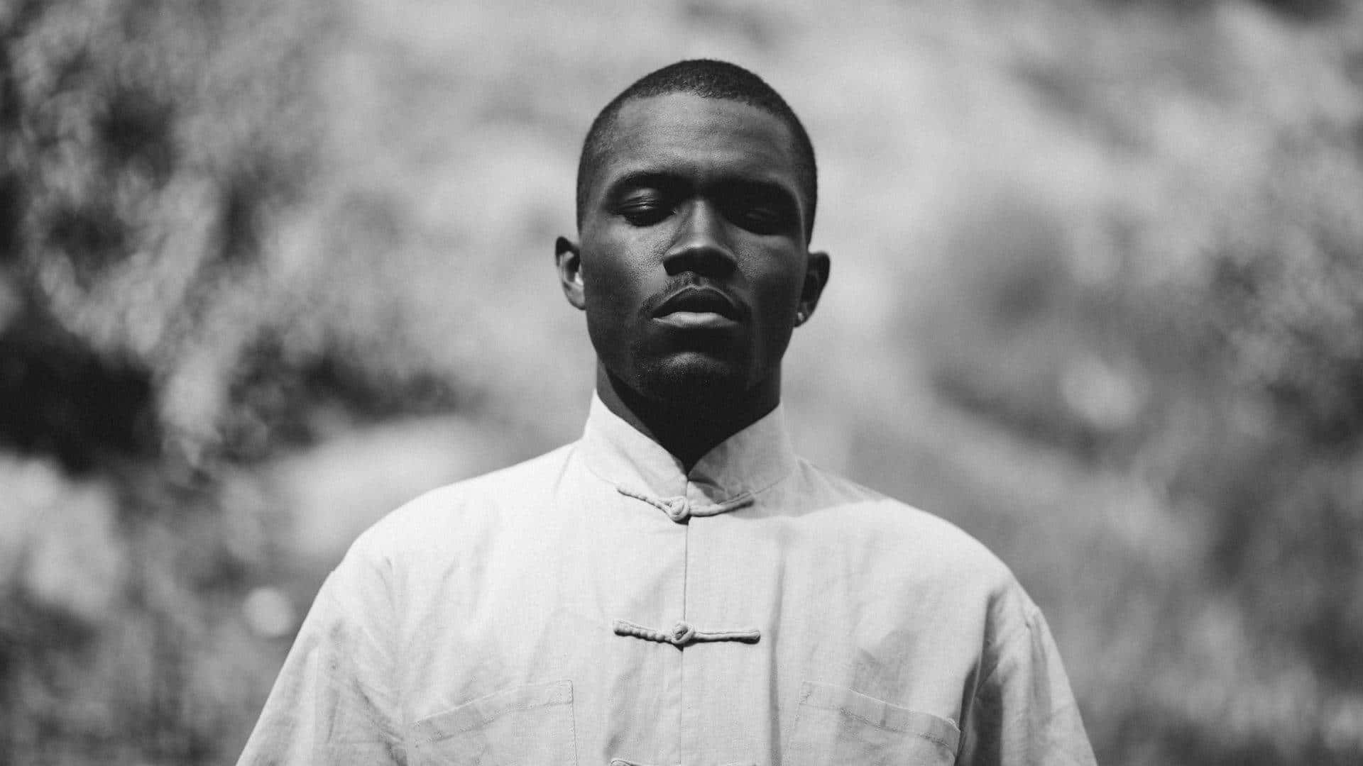 Frank Ocean, laptop, black and white portrait, Full HD Desktop Wallpaper