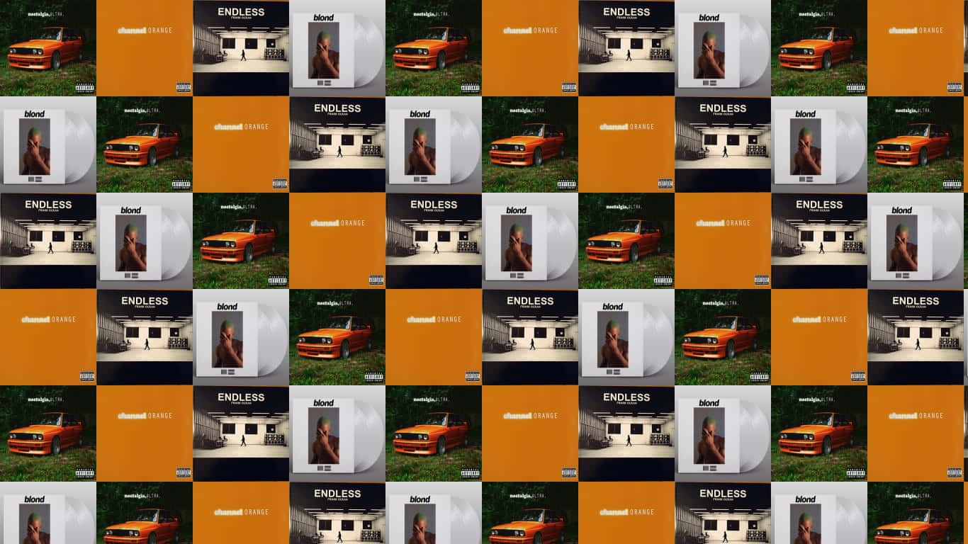 Frank Ocean, laptop, orange car, HD Desktop Wallpaper