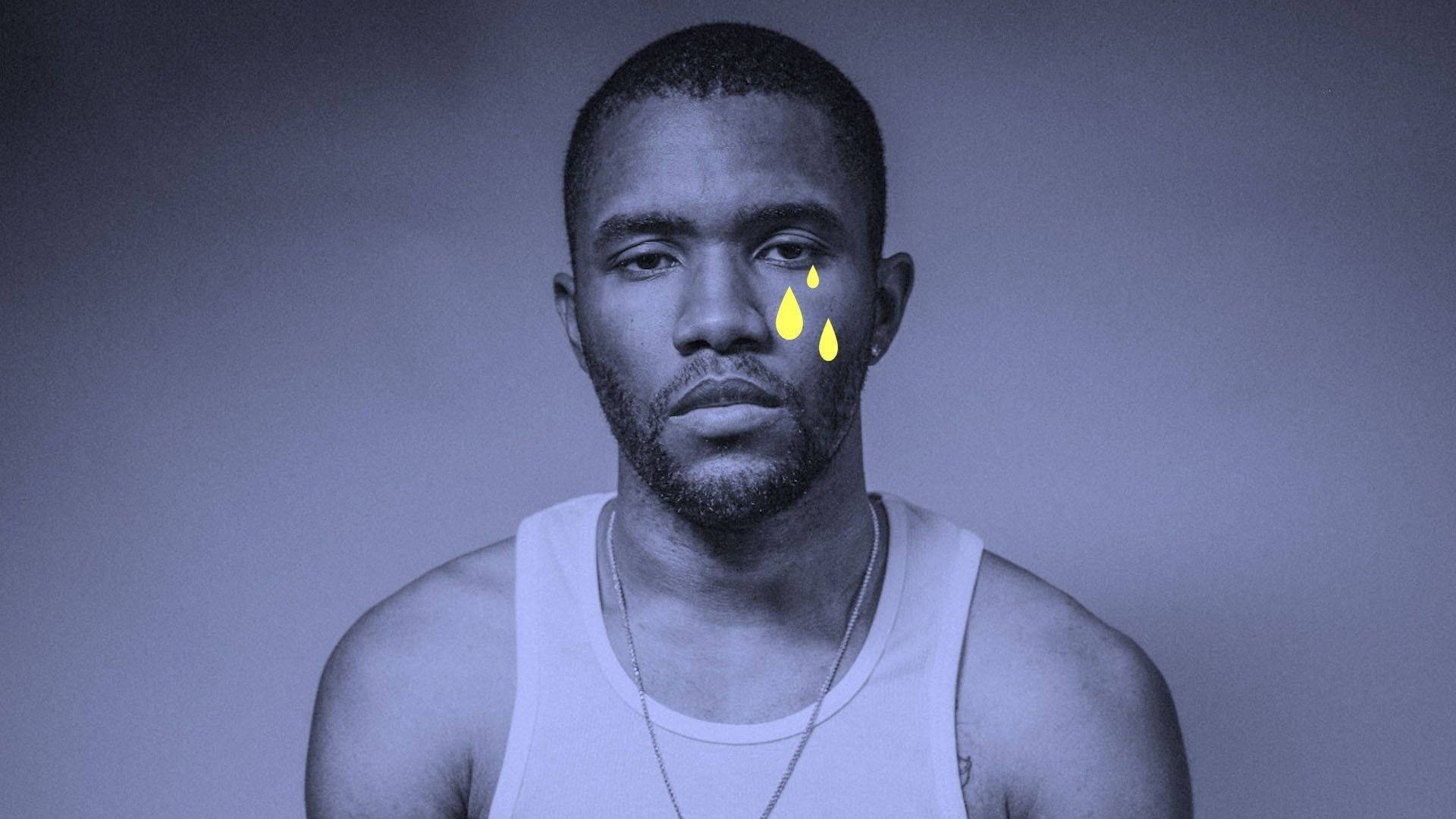 Frank Ocean, yellow tears, white tank top, Full HD Desktop Wallpaper