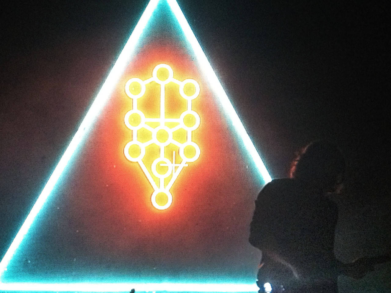 Frank Ocean, pyramids, glowing neon triangle, HD Desktop Wallpaper