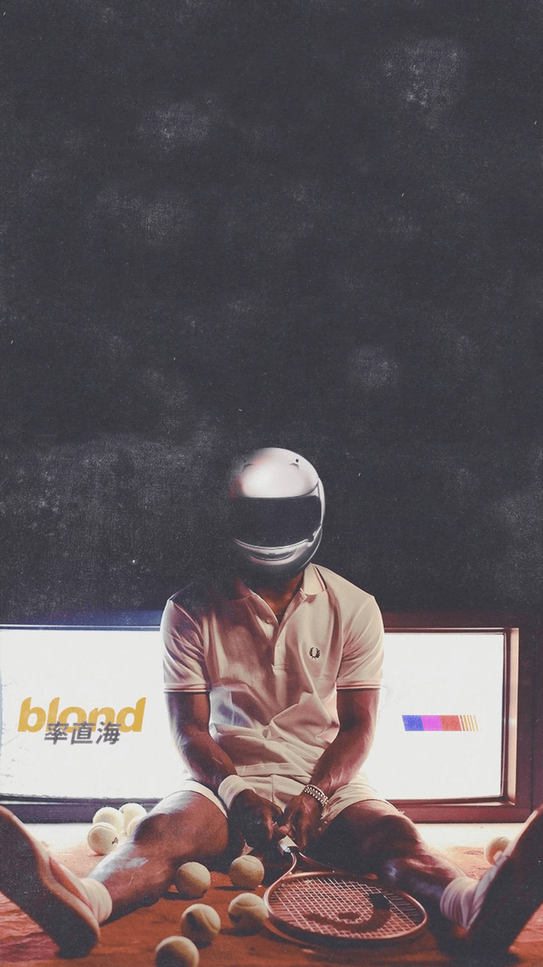 Frank Ocean, silver racing helmet, wooden floor, Full HD Phone Wallpaper