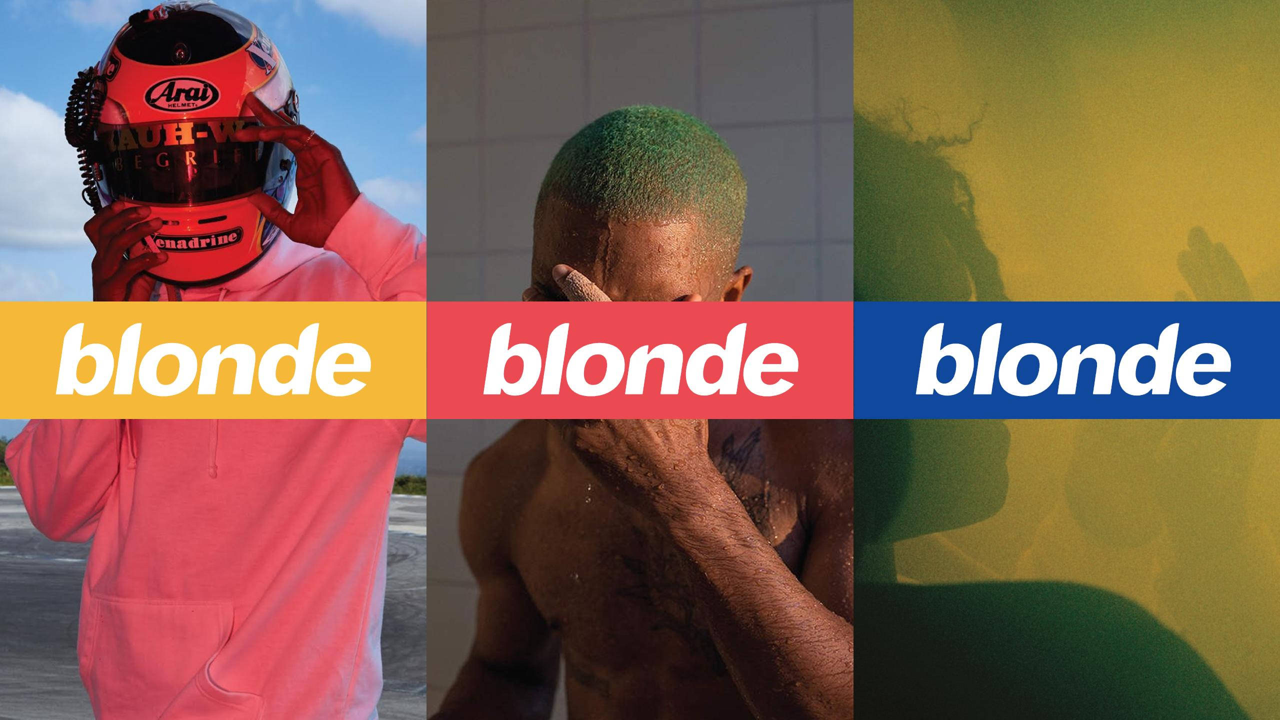 Frank Ocean, three blonde versions, triptych format, 2K Desktop Wallpaper