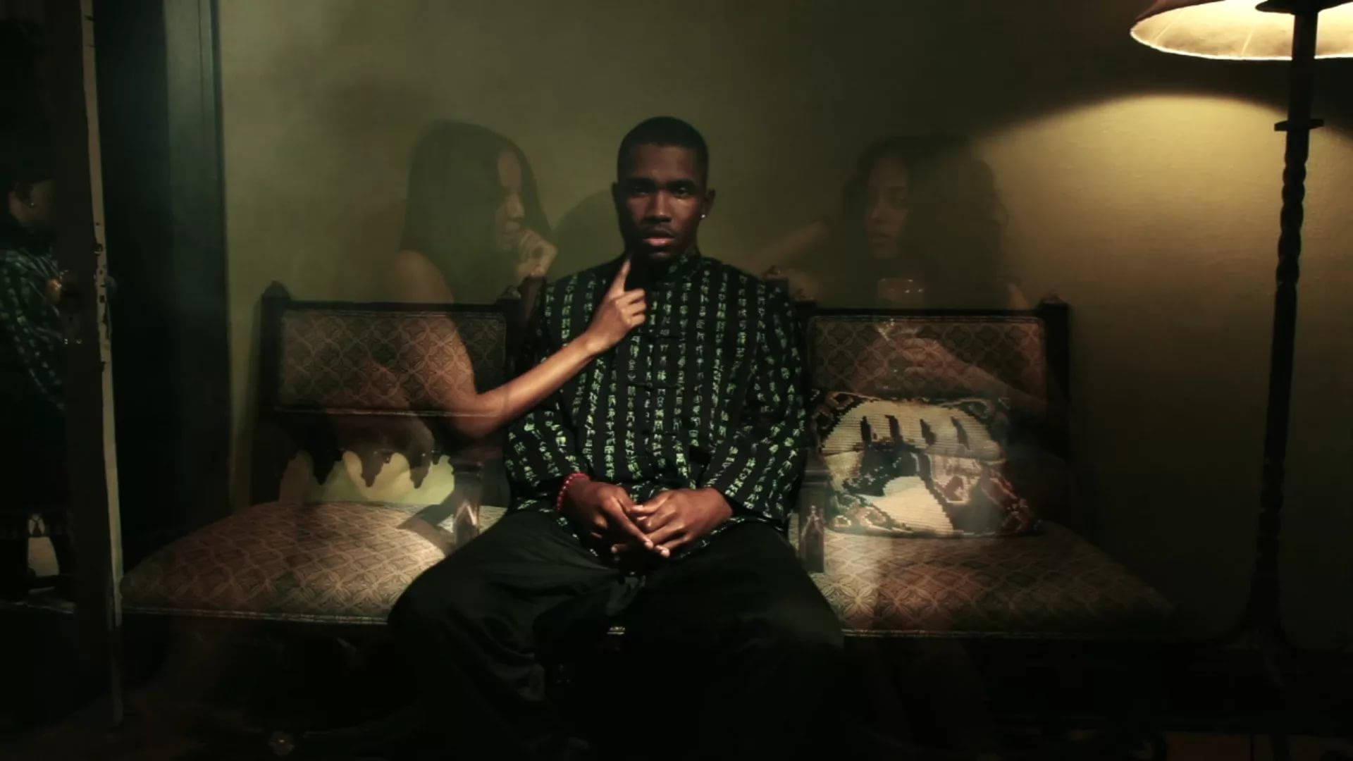 Frank Ocean, patterned couch, dimly lit room, Full HD Desktop Wallpaper
