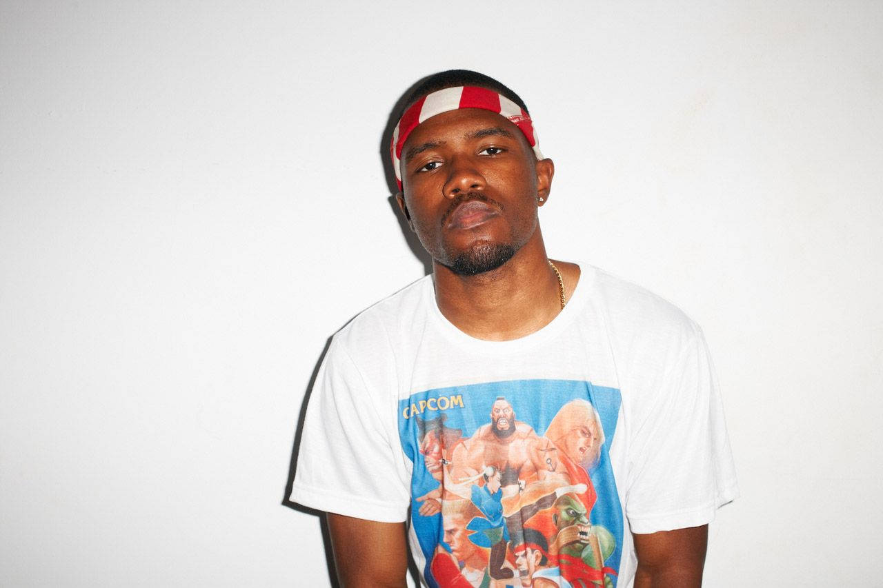 Frank Ocean, white Capcom video game t-shirt, red white headband, HD Desktop Wallpaper