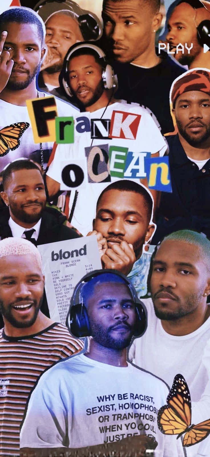 Frank Ocean, collage, headphones, HD Phone Wallpaper