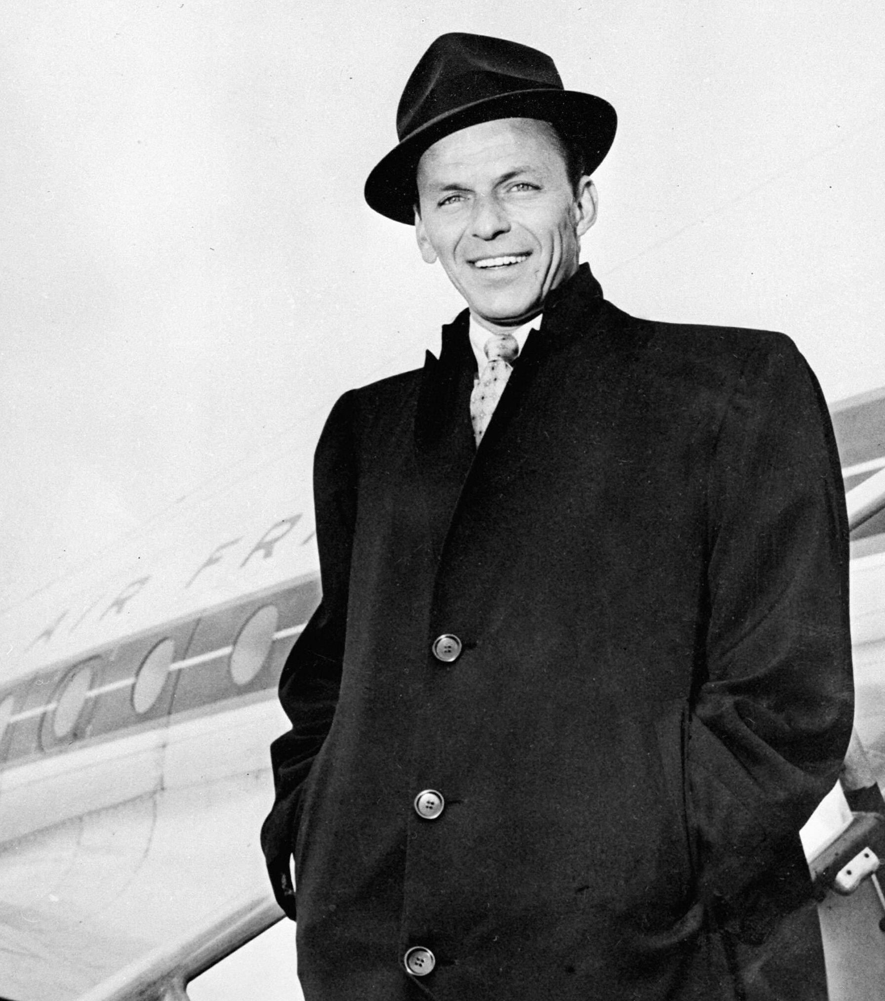 Frank Sinatra, trench coat, fedora, Full HD Phone Wallpaper
