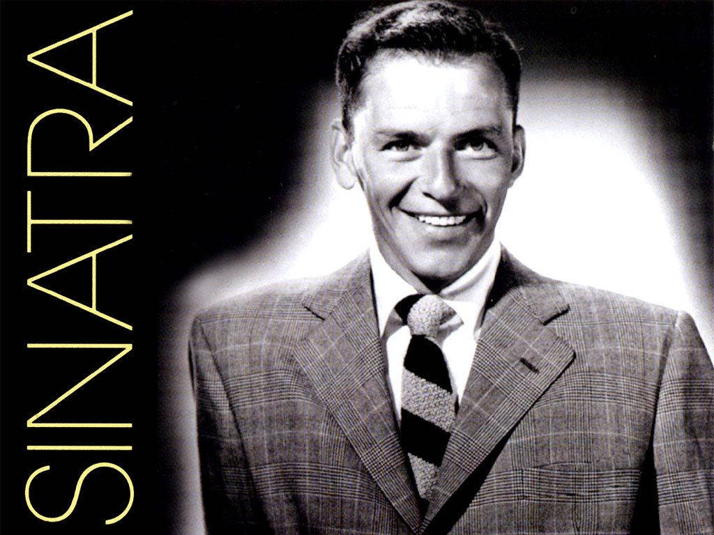 Frank Sinatra, black and white portrait, checkered suit, SD Desktop Wallpaper