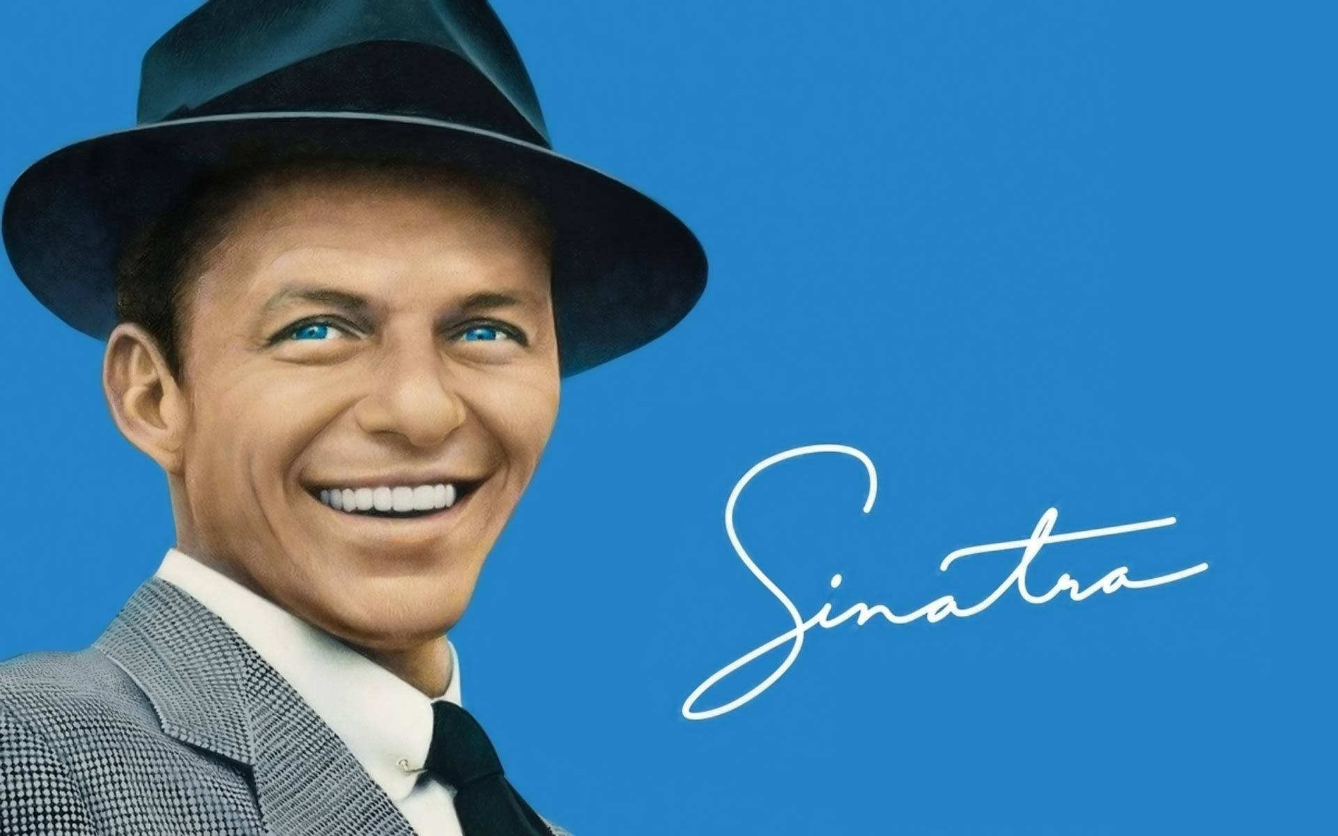 Frank Sinatra, fedora, suit, Full HD Desktop Wallpaper