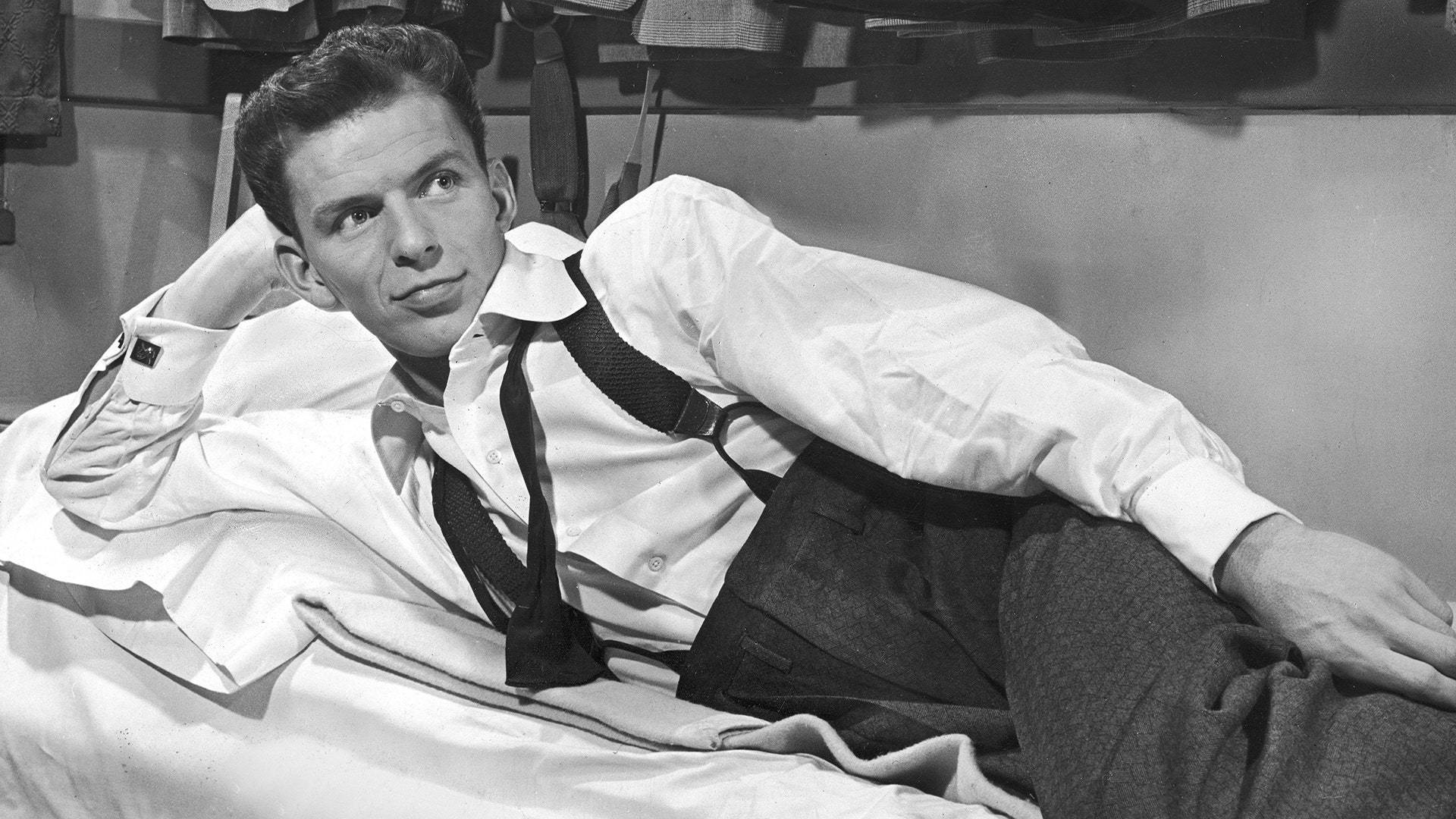 Frank Sinatra, white shirt, suspenders, Full HD Desktop Wallpaper
